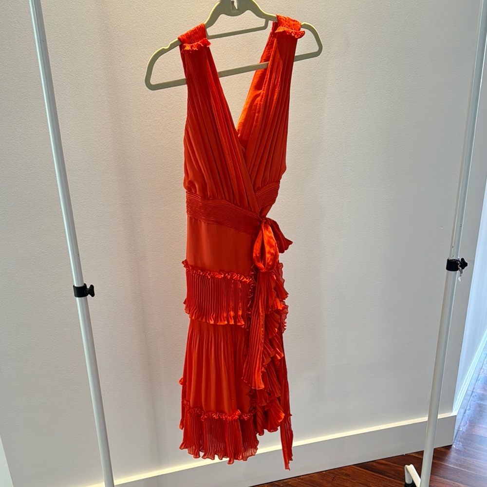 Dianna Von Furstenberg Elegant Orange Sleeveless Dress